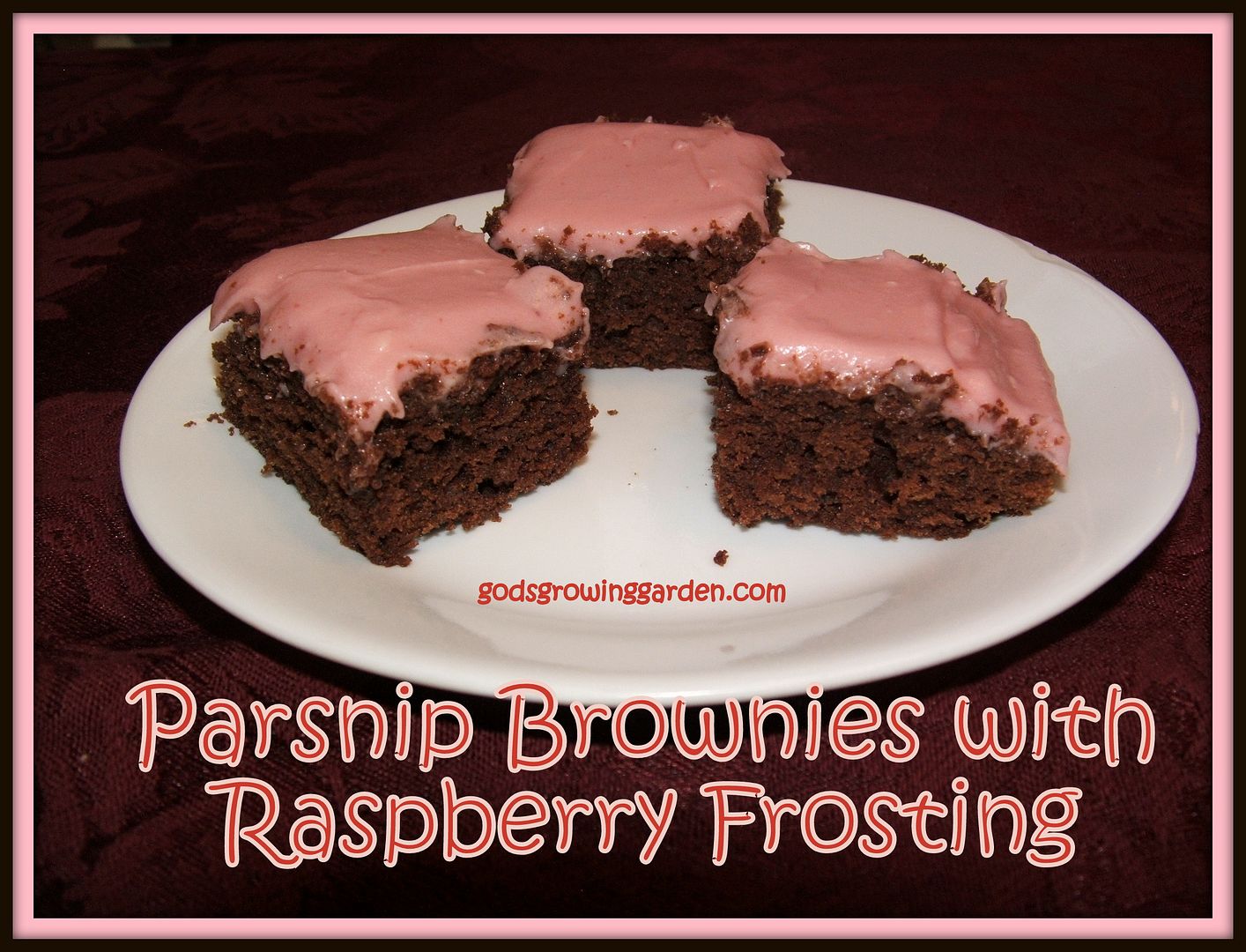 Parsnip Brownies with Rasp, by Angie Ouellette-Tower for godsgrowinggarden.com