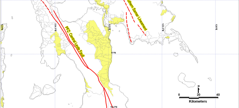PHIVOLCS Fault Line Map of Samar Island