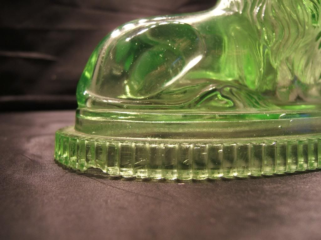 Original Uranium Green Glass John Derbyshire Lion Paperweight Ebay