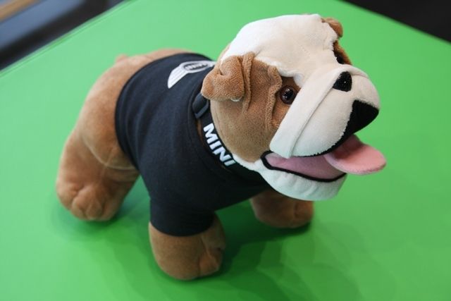 mini cooper stuffed bulldog