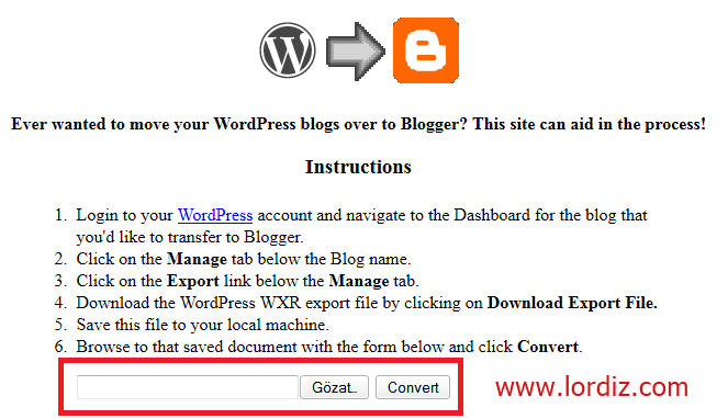 4 4 Wordpress.com Blogunu, Blogspot Bloguna Aktarma