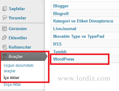 ws1 Bloggerdaki Yazılarımızı Wordpresse Aktarmak