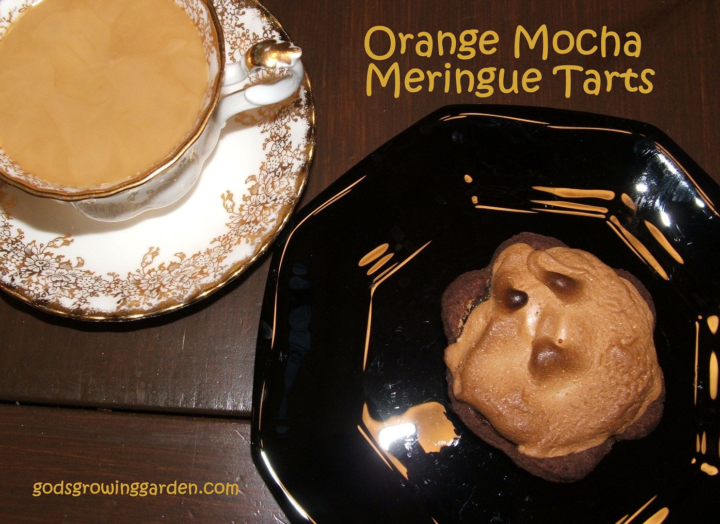 Orange Mocha Meringue Tarts, by Angie Ouellette-Towergodsgrowinggarden.com