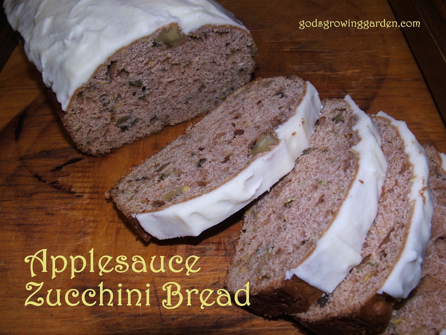 Applesauce Zucchini Bread by Angie Ouellette-Tower for godsgrowinggarden.com photo 004_zps97979f73.jpg