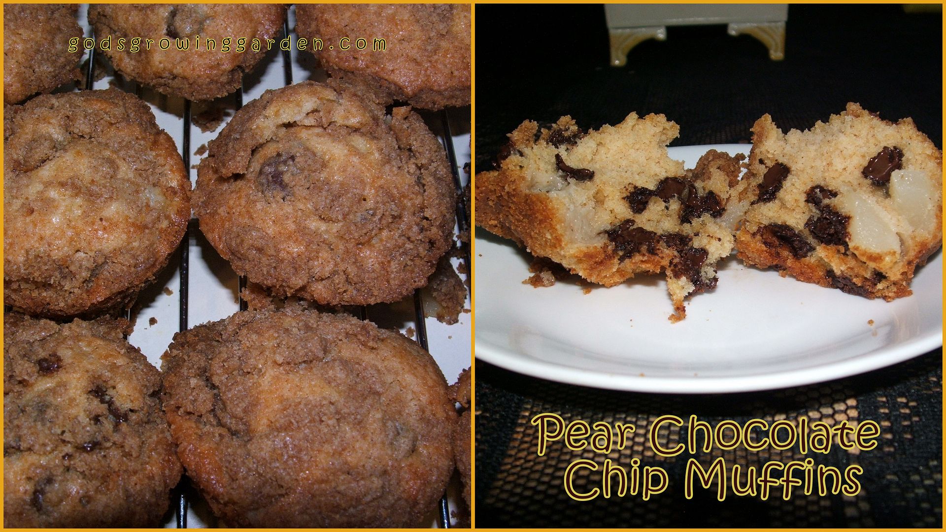 Pear Chocolate Chip Muffins by Angie Ouellette-Tower for godsgrowinggarden.com photo 2013-10-16_zps3b88bb22.jpg